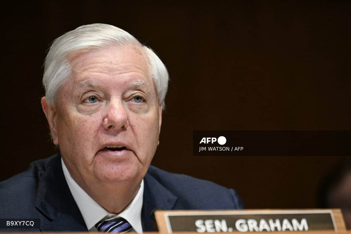 Le sénateur américain Lindsey Graham lors d'une audition au Sénat à Washington